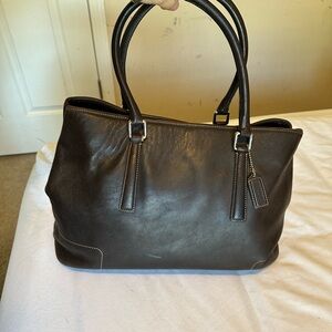 dark brown leather tote a vintage Coach Hamptons 7757 bag